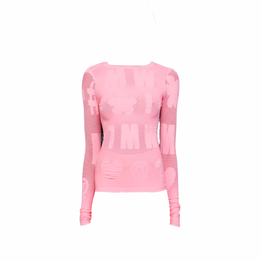 MAISIE WILENPink Logomania Long Sleeve T-Shirt in Baby Girl O/S NWT